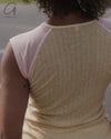 BASERANGE 25 Early Spring Short Sleeve Colorblock T-Shirt BAS-TOGNT-LW-SP25-HF HYELLOW/BUIO PINK